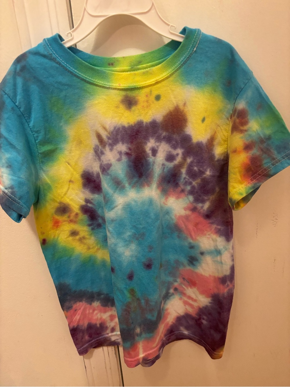 Hanes Kids Tie-Dye Short Sleeve Tee - Blue, Yellow & Purple